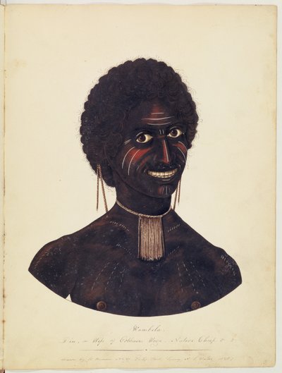 Wambela, Wife of Cobbawn Wogi, Native Chief of Port Stephen, NSW by Richard Browne